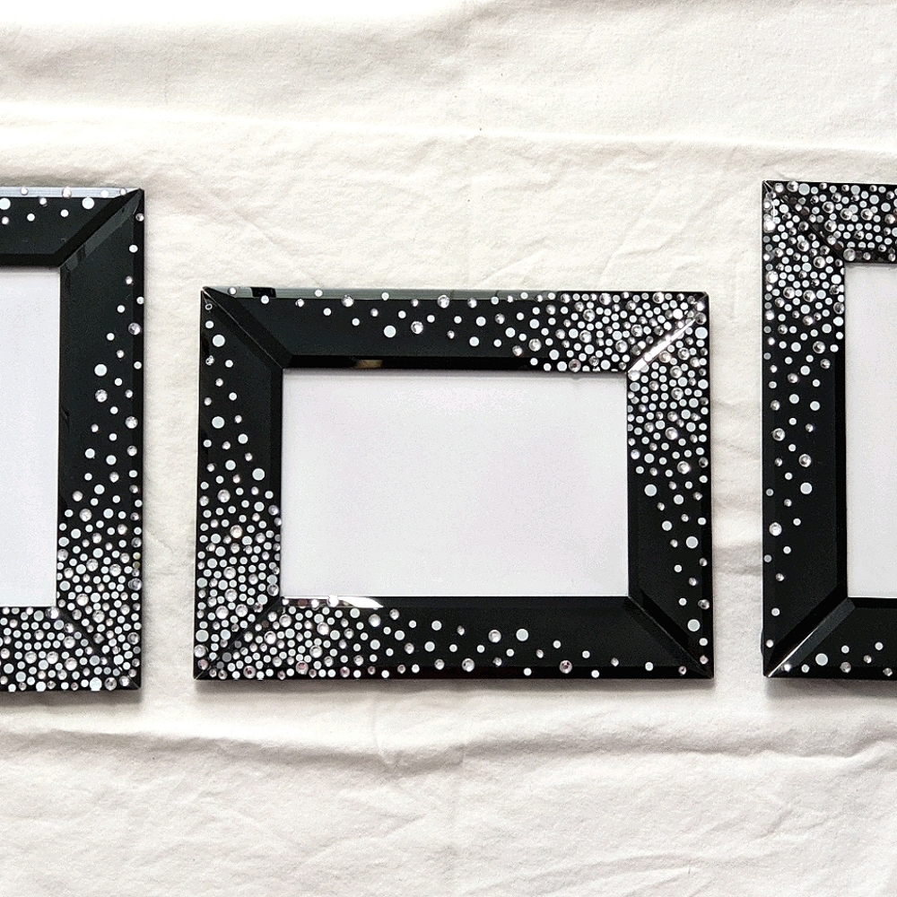 Crystalized Glass Picture Frames (Set of 3)